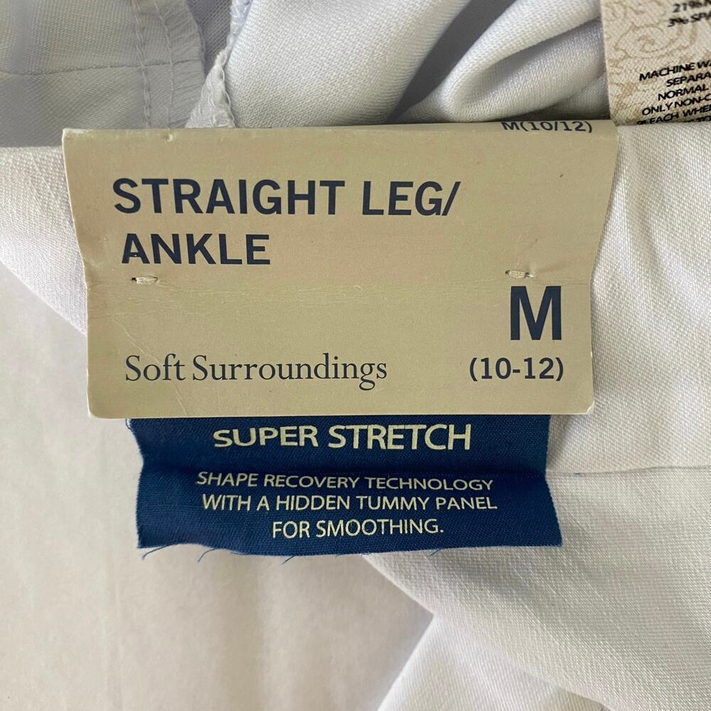 Soft Surroundings White Ankle Pants Pull On Stretch Straight Leg M NWT - Picture 10 of 14